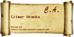 Czimer Aranka névjegykártya